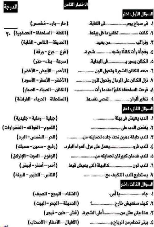 مدرس اول مراجعة شهر نوڤمـبر فى اللغة العربية الصف الثالث الابتدائى الترم الاول 