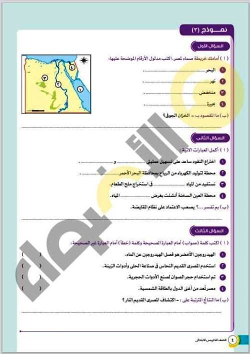 مدرس اول نماذج استرشادية لشهر نوفمبر فى مادة الدراسات الاجتماعية الصف الخامس الابتدائى الترم الاول أ/ اسماء بركات النجار 