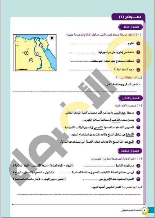 مدرس اول نماذج استرشادية لشهر نوفمبر فى مادة الدراسات الاجتماعية الصف الخامس الابتدائى الترم الاول أ/ اسماء بركات النجار 