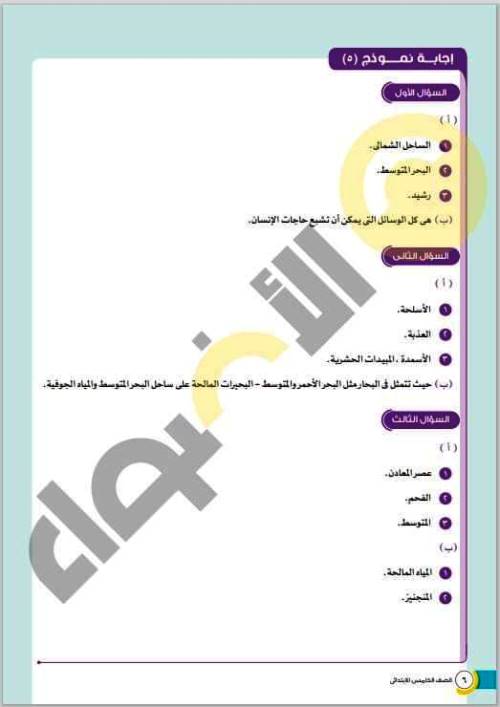 مدرس اول نماذج استرشادية لشهر نوفمبر فى مادة الدراسات الاجتماعية الصف الخامس الابتدائى الترم الاول أ/ اسماء بركات النجار 